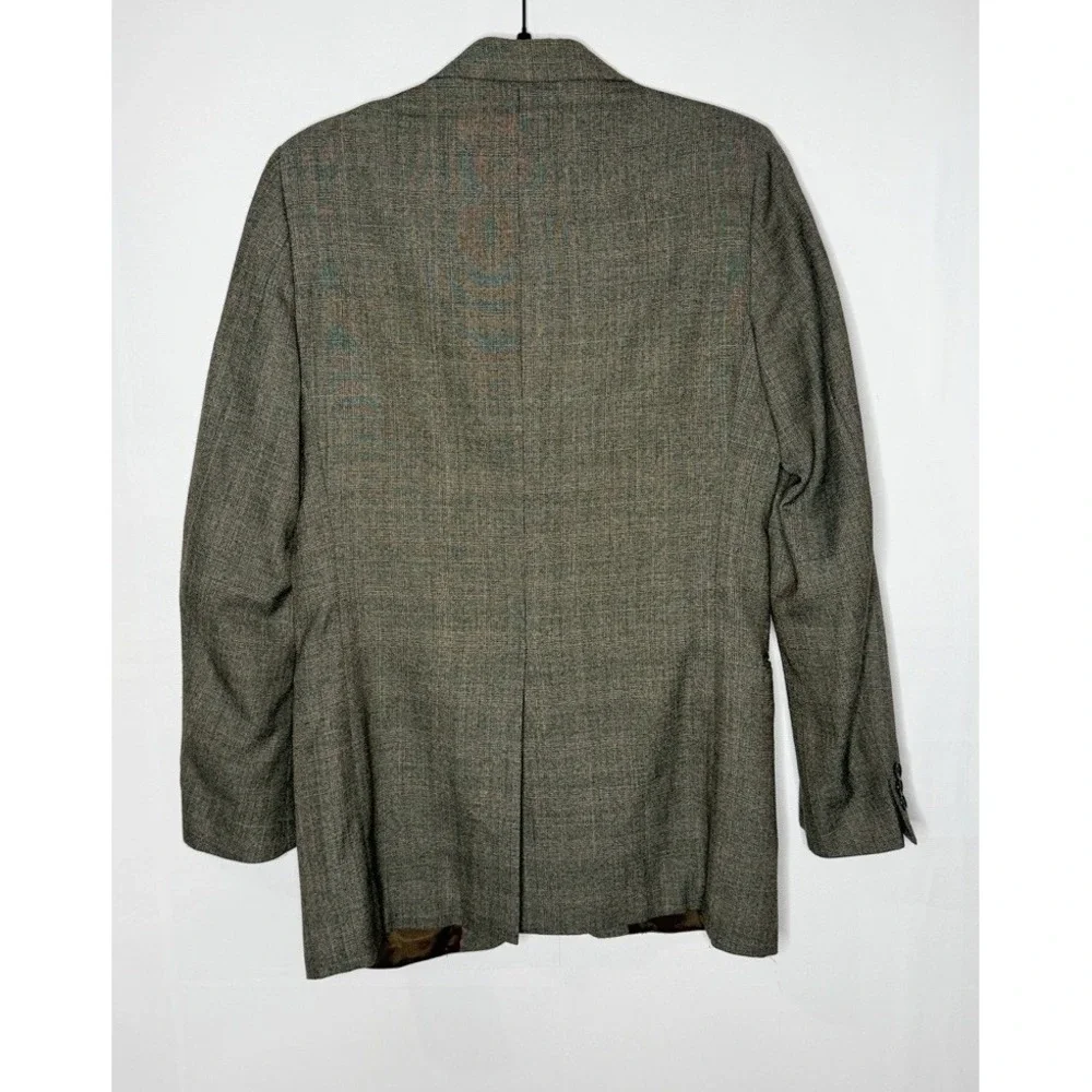 Egon Von Furstenberg Mens Plaid‎ Wool Blend Blazer Jacket Size 38L